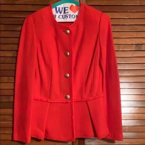 St. John Black Label Tangerine skirt suit Size 2